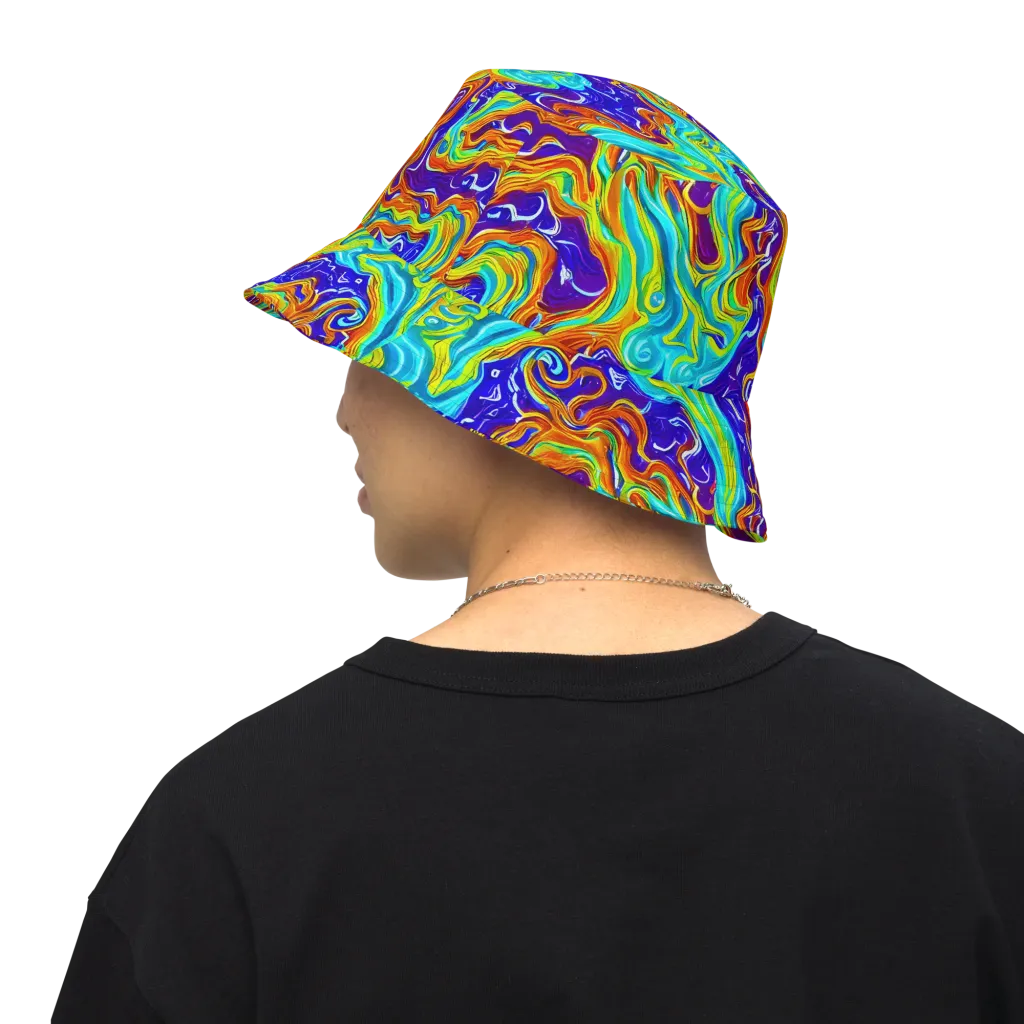 Liquid Carnival on Reversible Bucket Hat — Back Inside