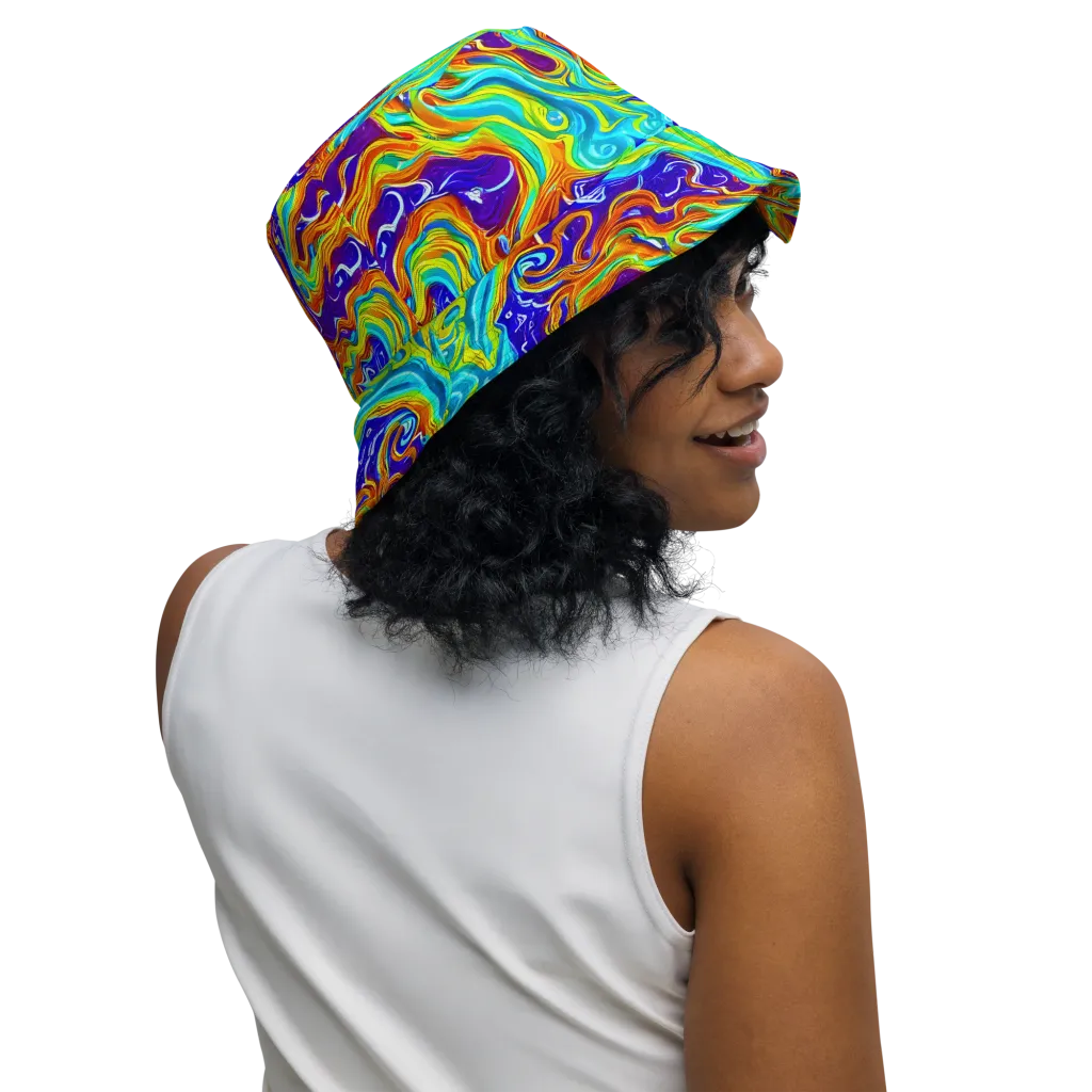 Liquid Carnival on Reversible Bucket Hat — Right Outside