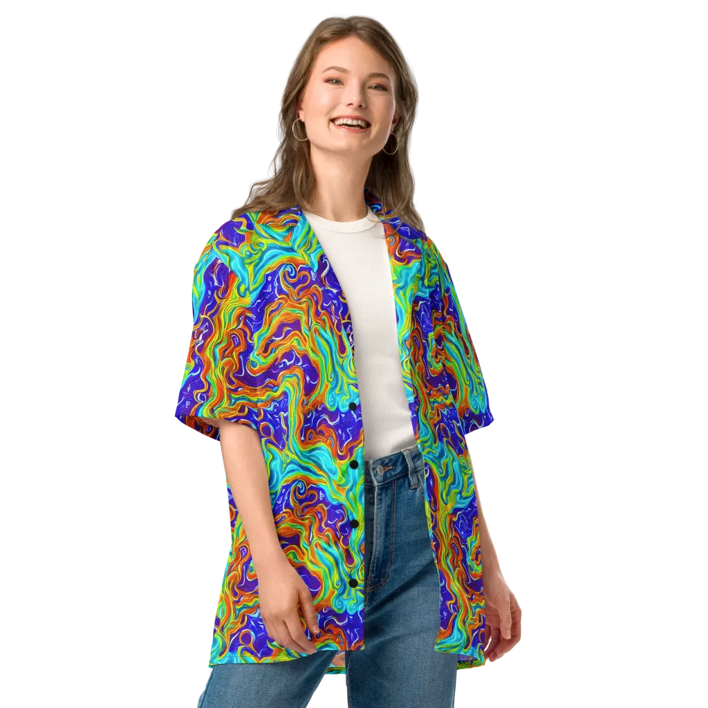 Liquid Carnival on Button Shirt — Front
