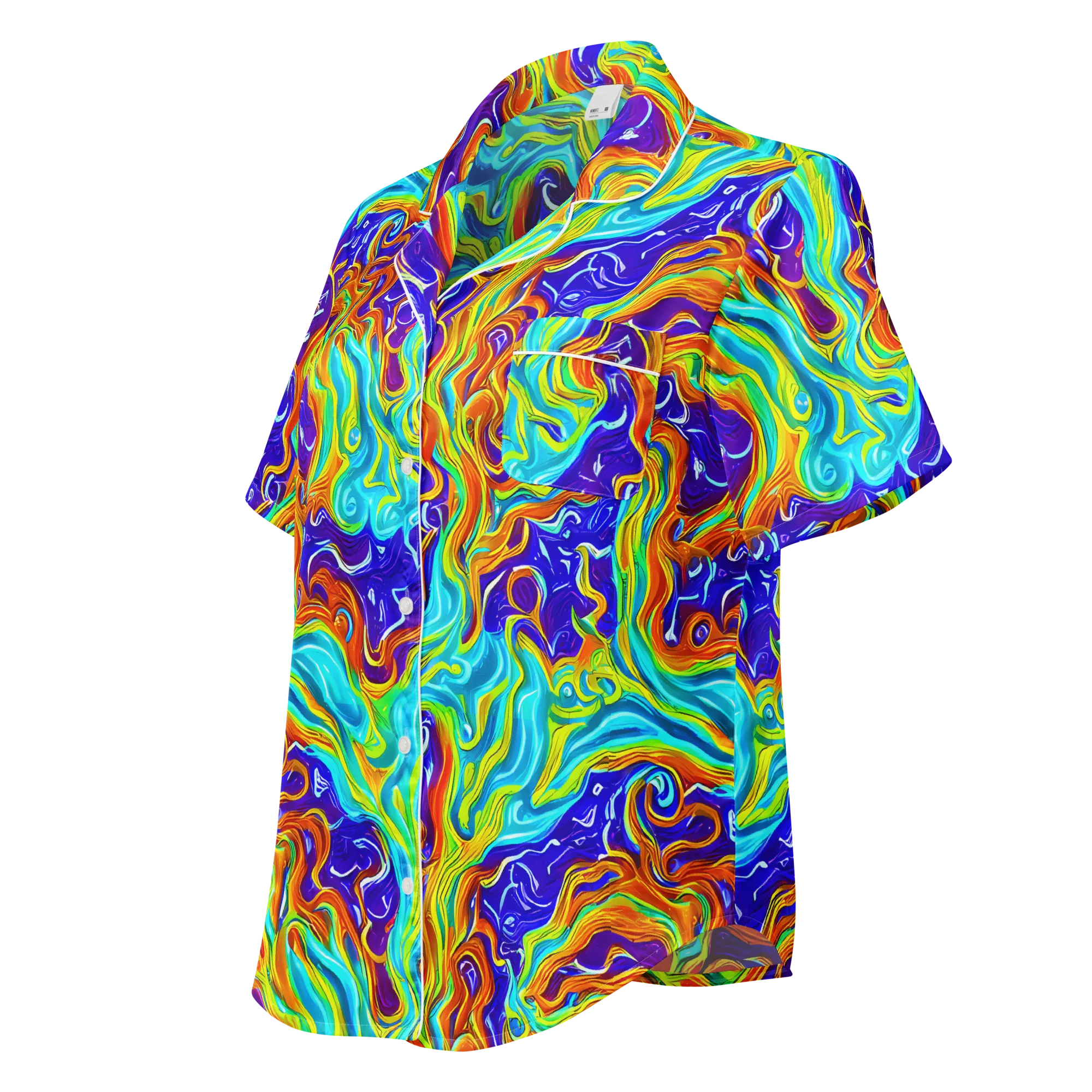 Liquid Carnival on Women's Short Sleeve Pajama Top — Left Front