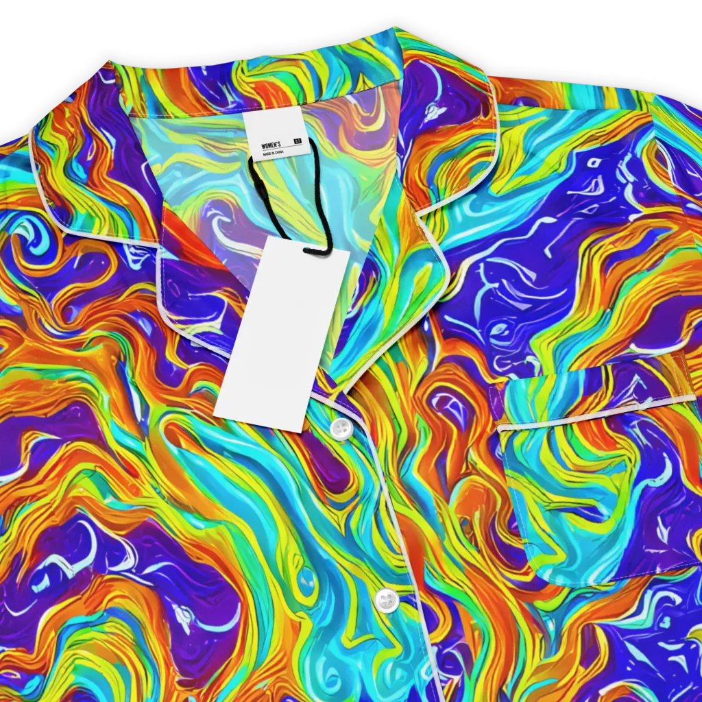 Liquid Carnival on Women's Short Sleeve Pajama Top — Product details