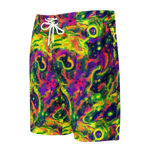 Fluorescent Frenzy on a Men's Board Shorts