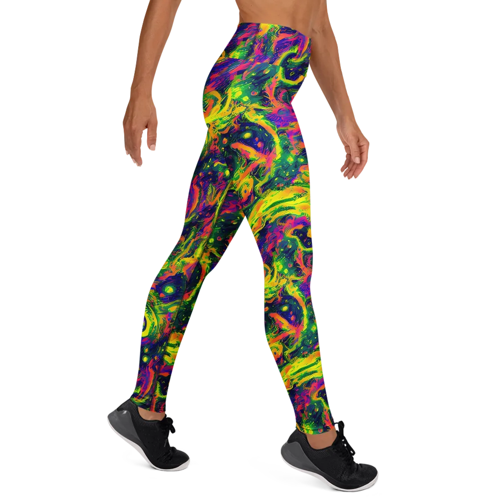 Fluorescent Frenzy on Yoga Leggings — Right