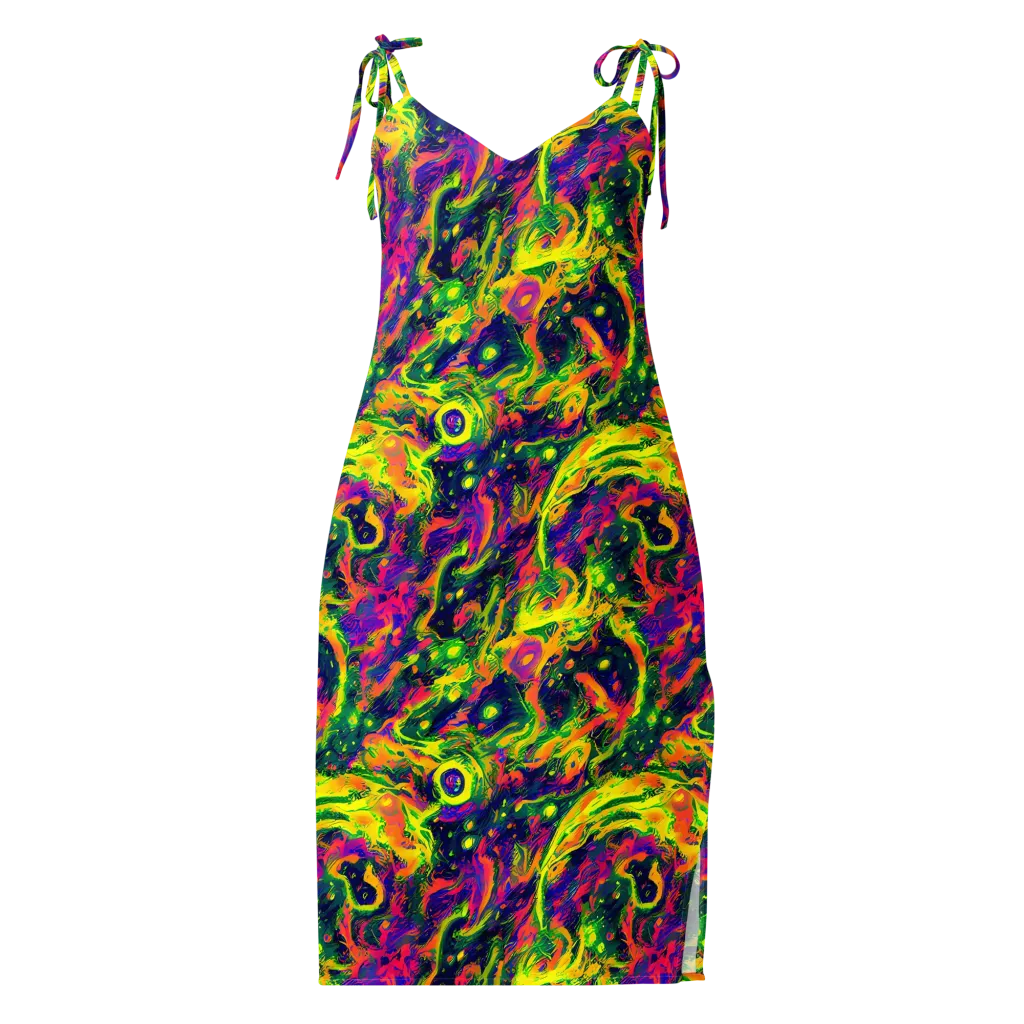 Fluorescent Frenzy on Slip Dress — Front