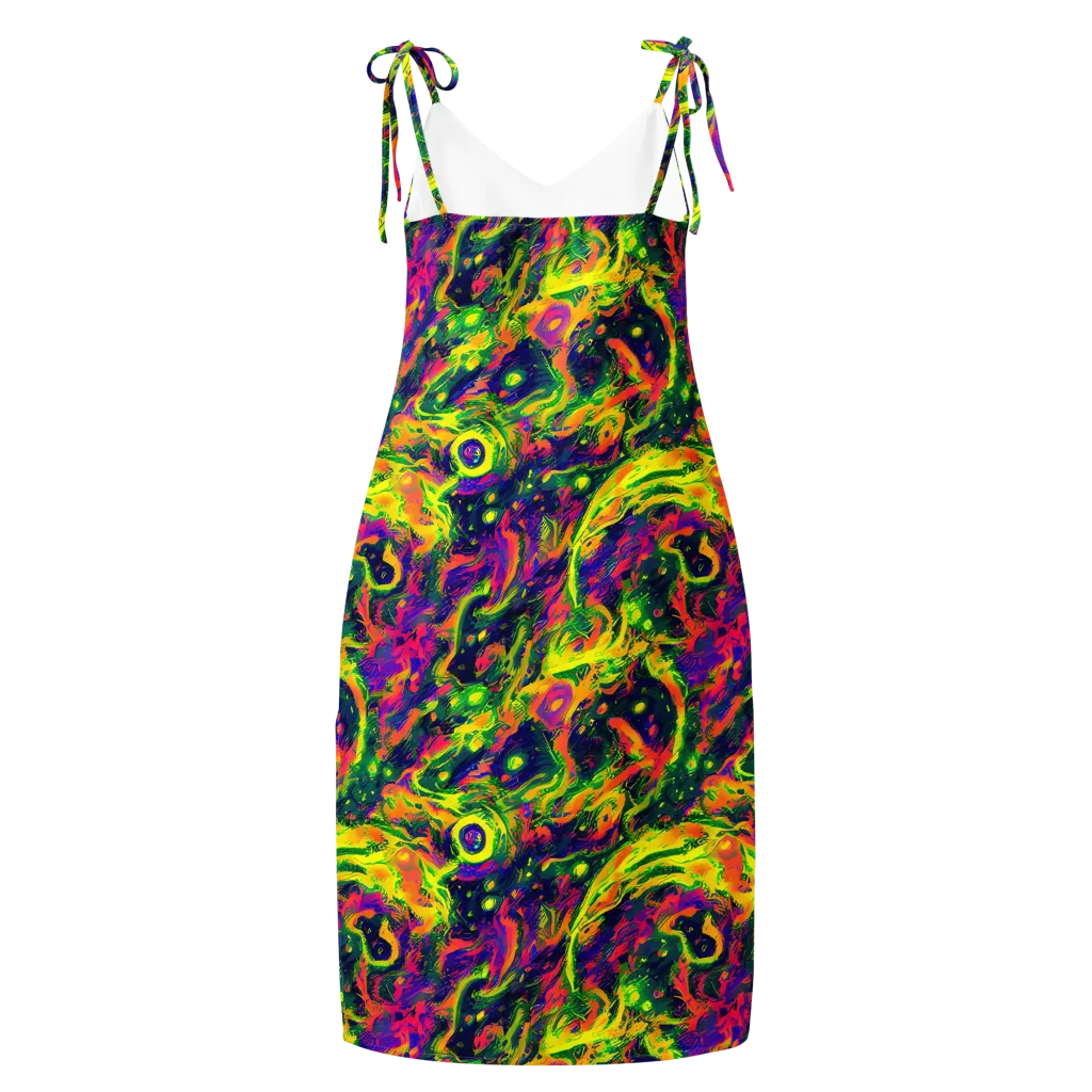Fluorescent Frenzy on Slip Dress — Back