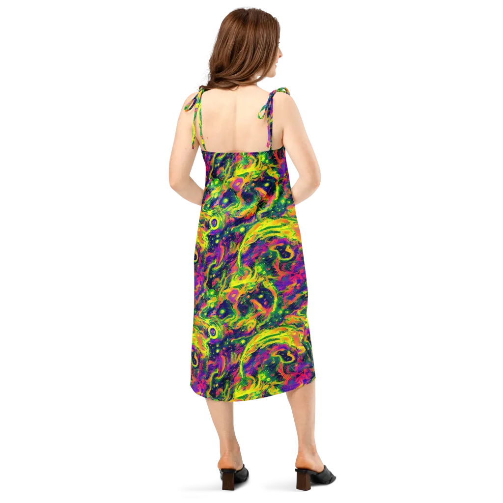 Fluorescent Frenzy on Slip Dress — Back