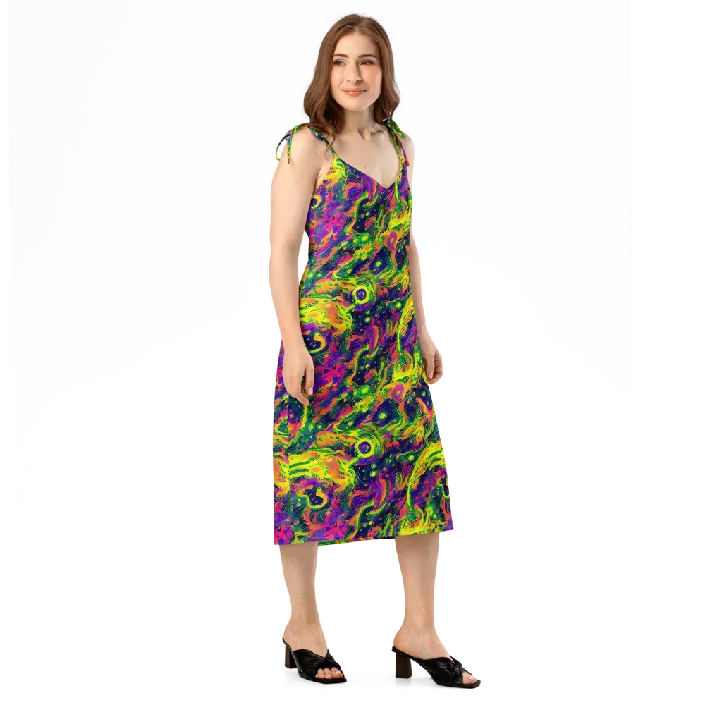 Fluorescent Frenzy on Slip Dress — Right Front