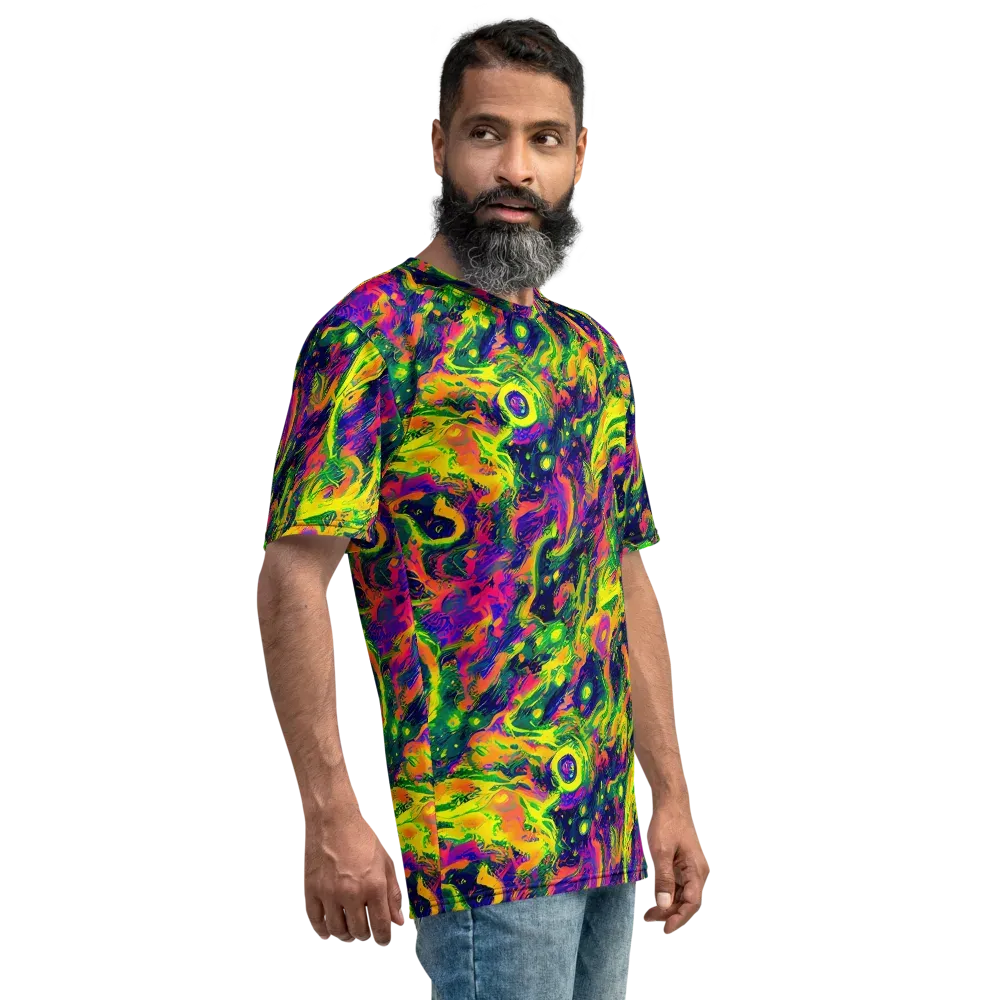 Fluorescent Frenzy on Men's Crew Neck T-Shirt — Right