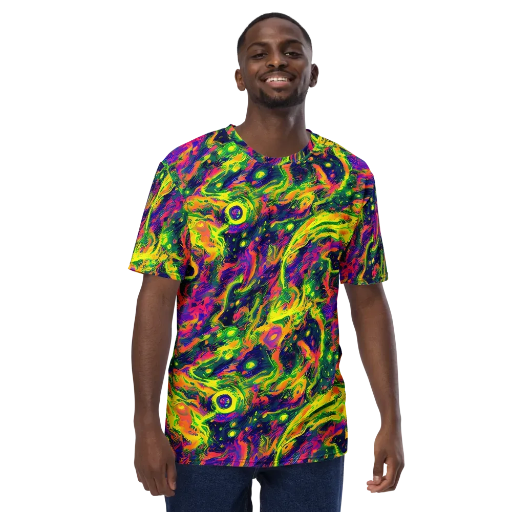 Fluorescent Frenzy on Men's Crew Neck T-Shirt — Front