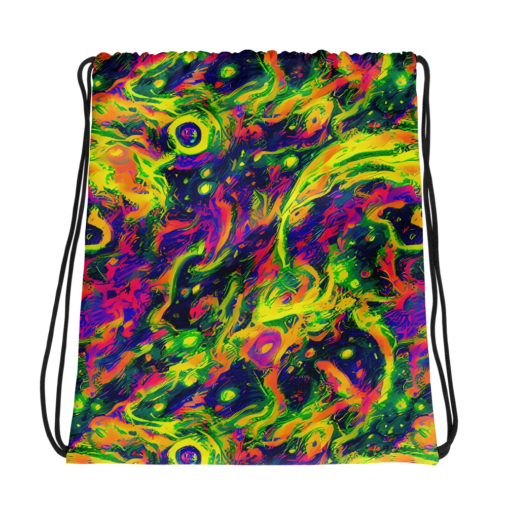 Fluorescent Frenzy on Drawstring Bag — Photo