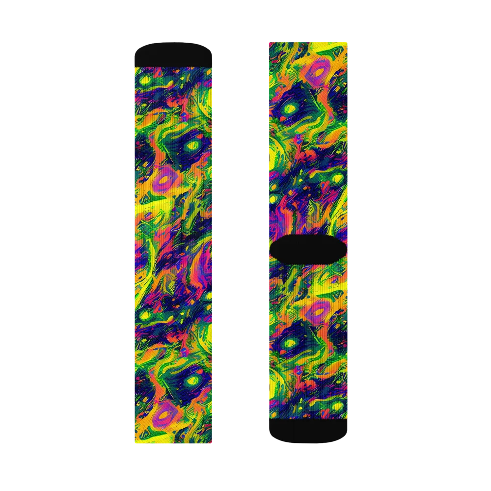 Fluorescent Frenzy on Socks — Right Sock