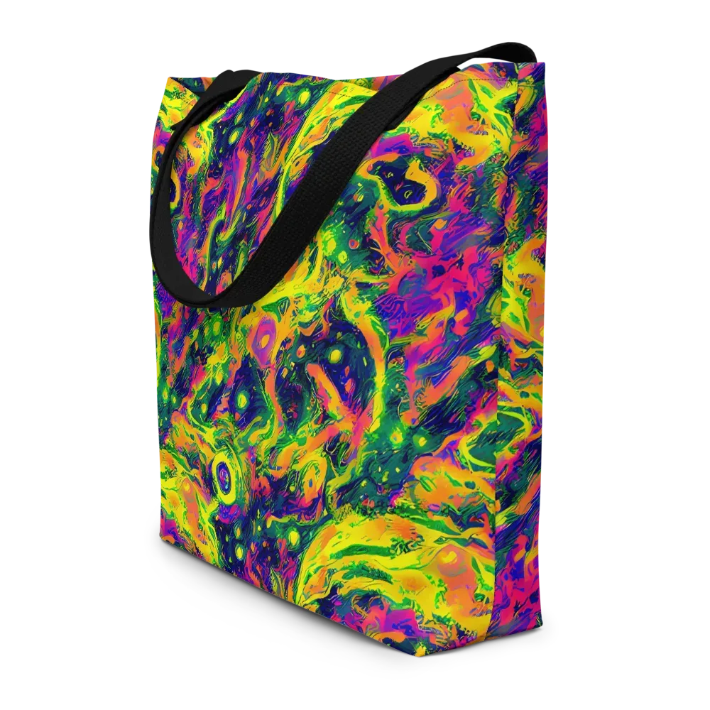 Fluorescent Frenzy on Large Tote Bag W/ Pocket — Front