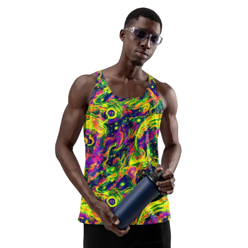 Fluorescent Frenzy on Men's Tank Top — Front