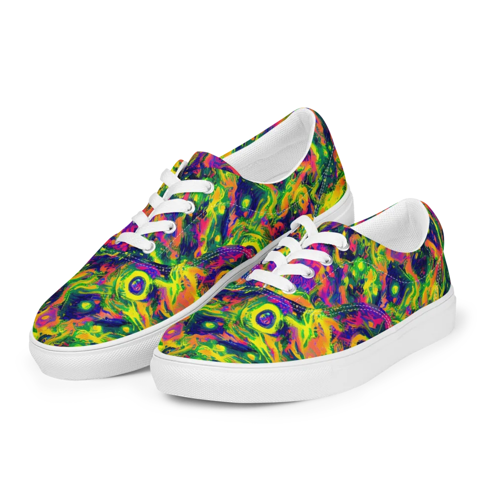 Fluorescent Frenzy on Men's Lace-Up Canvas Shoes — Left Front