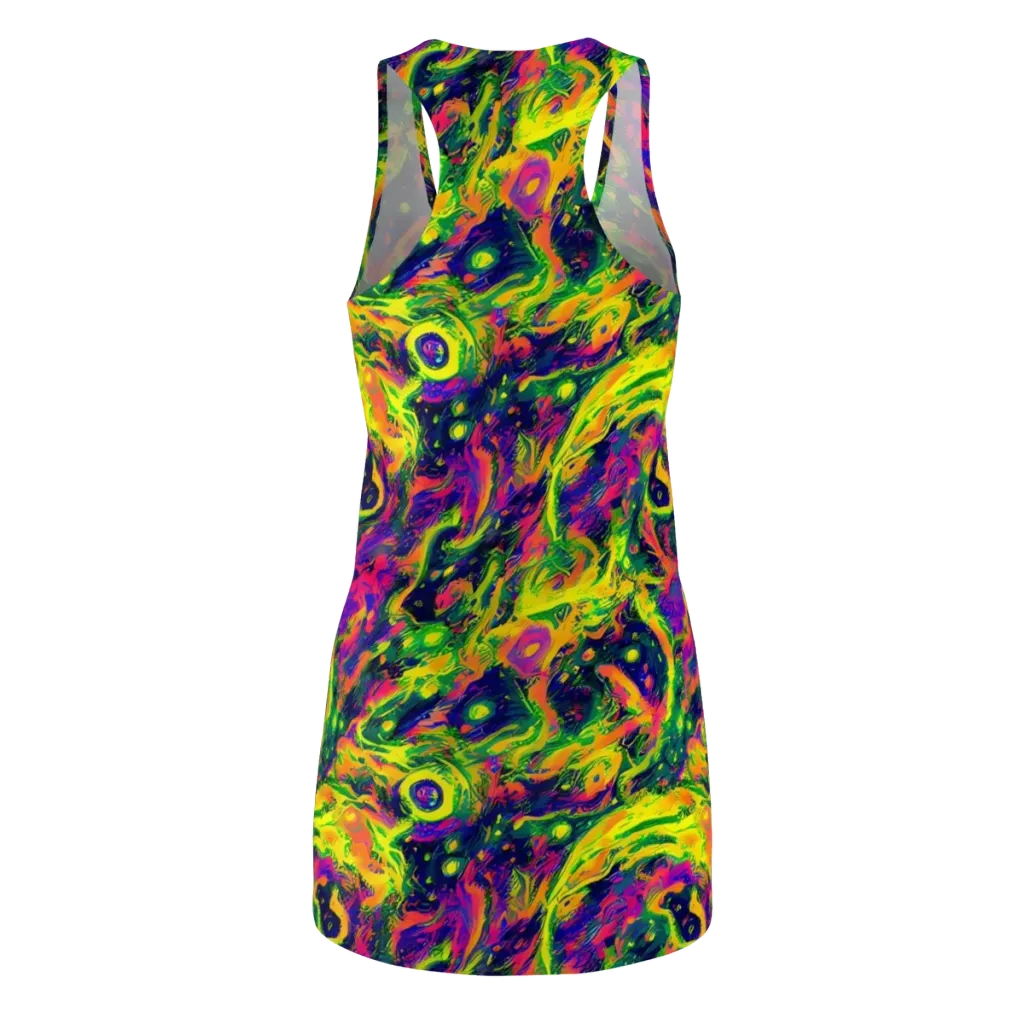 Fluorescent Frenzy on Racerback Dress — Back