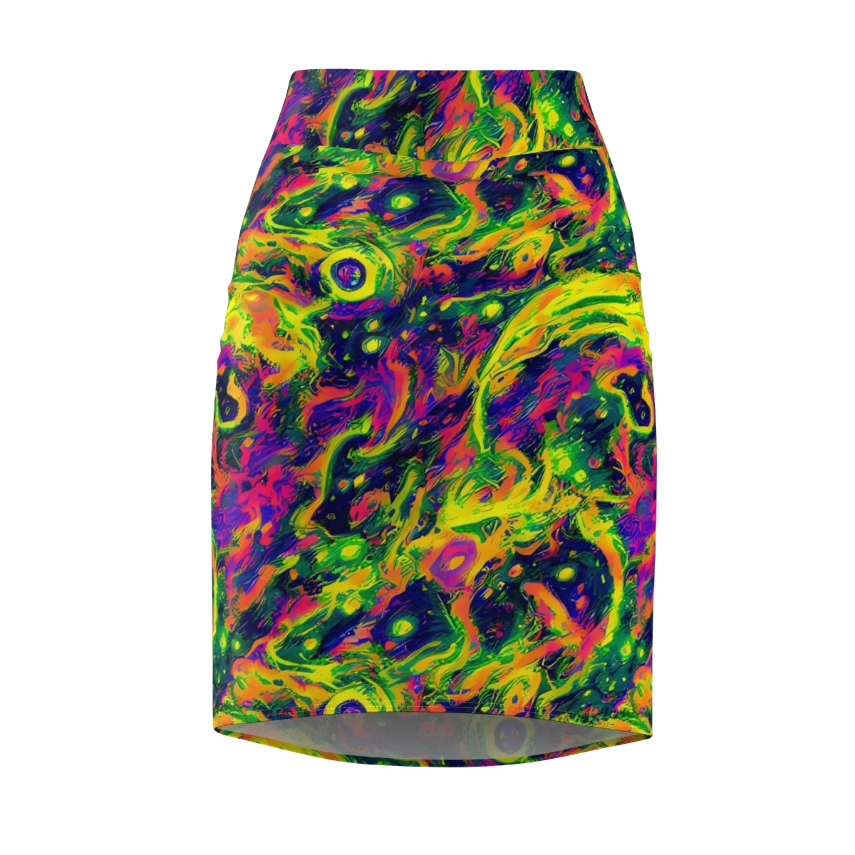 Fluorescent Frenzy on Pencil Skirt — Front