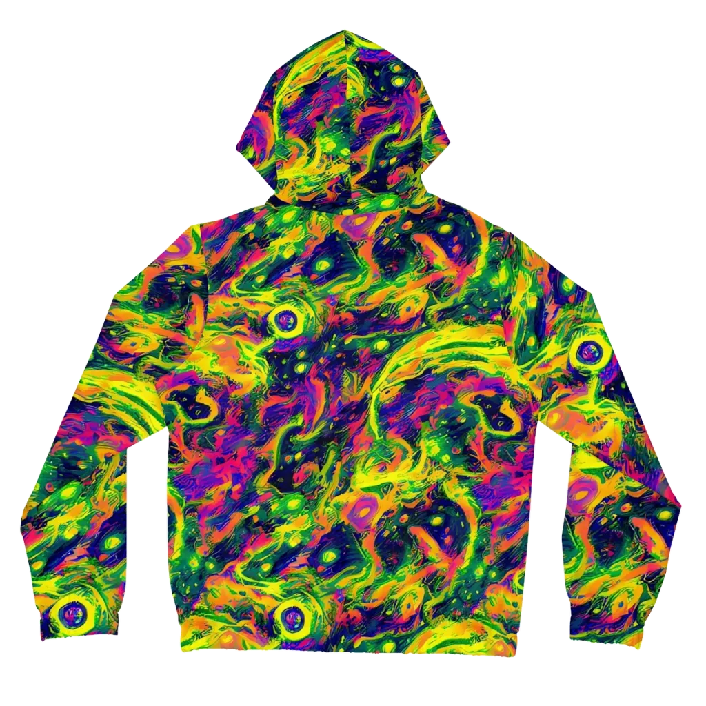 Fluorescent Frenzy on Women's Full-Zip Hoodie — Back