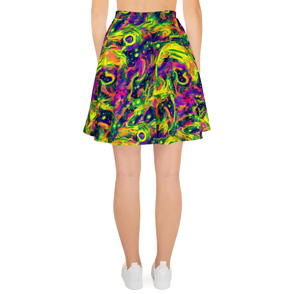 Fluorescent Frenzy on Skater Skirt — Back