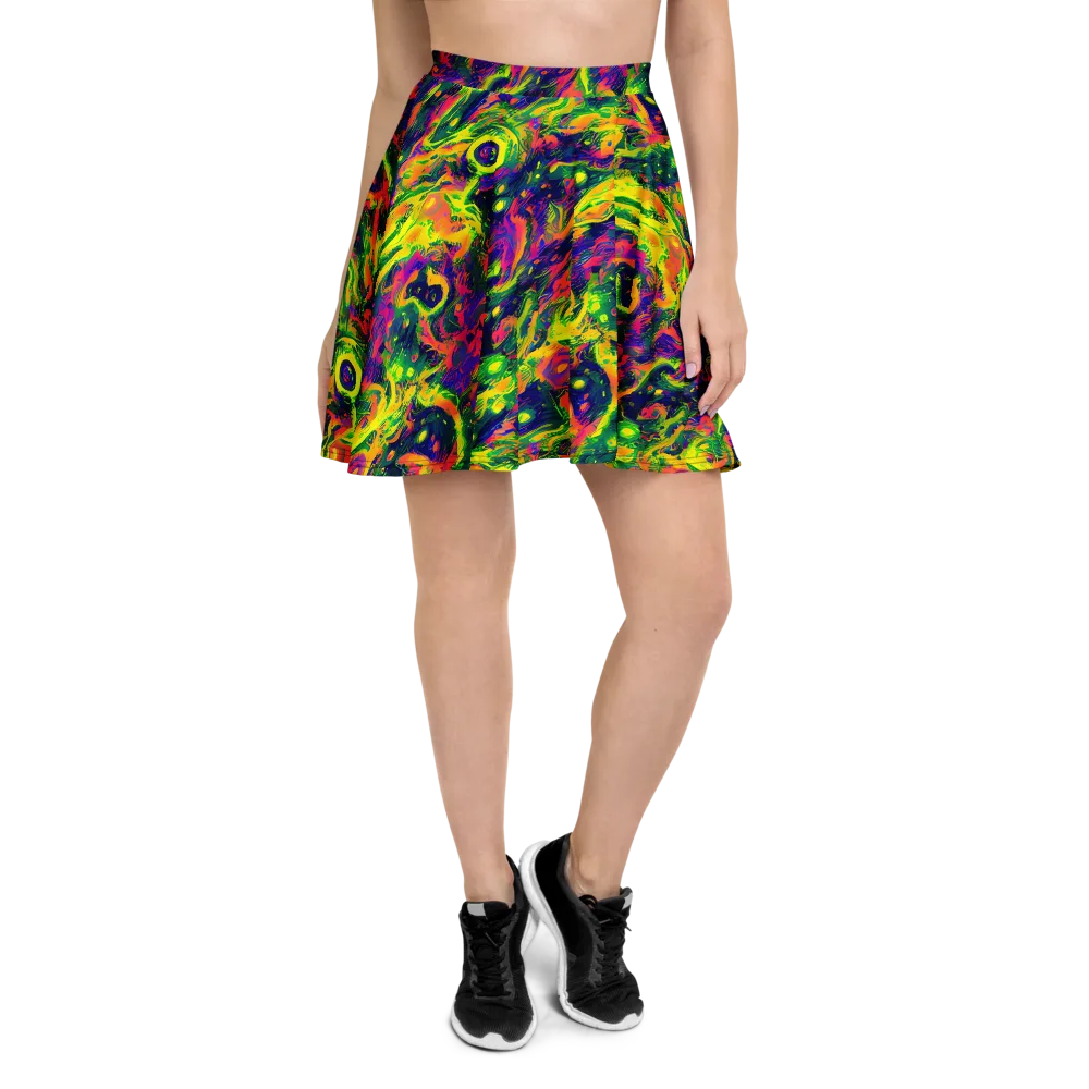 Fluorescent Frenzy on Skater Skirt — Front
