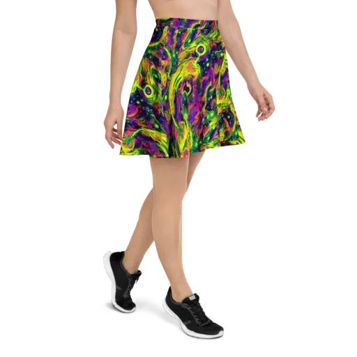 Fluorescent Frenzy on a Skater Skirt