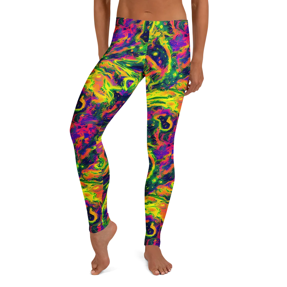 Fluorescent Frenzy on Leggings — Front