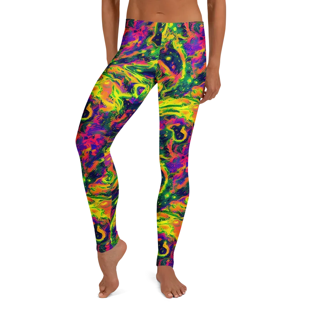 Fluorescent Frenzy on Leggings — Front