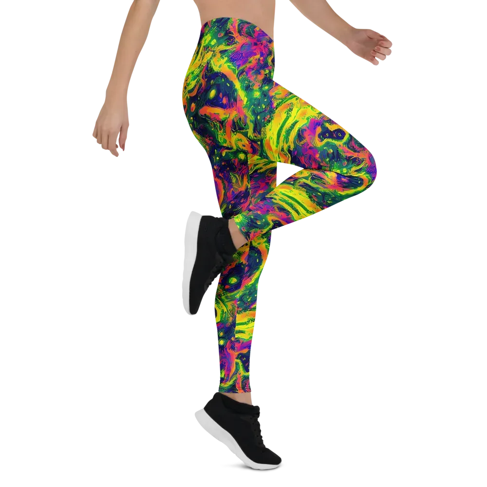 Fluorescent Frenzy on Leggings — Right