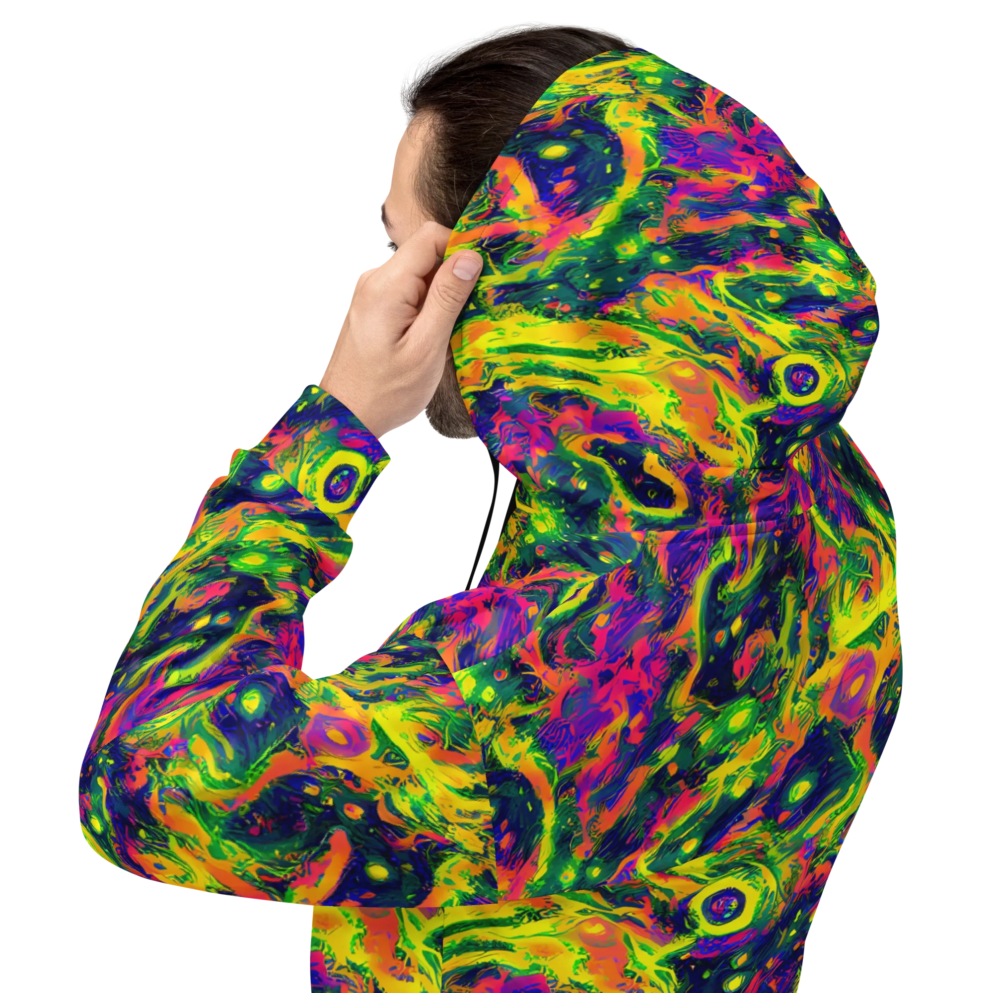Fluorescent Frenzy on Hoodie — Back