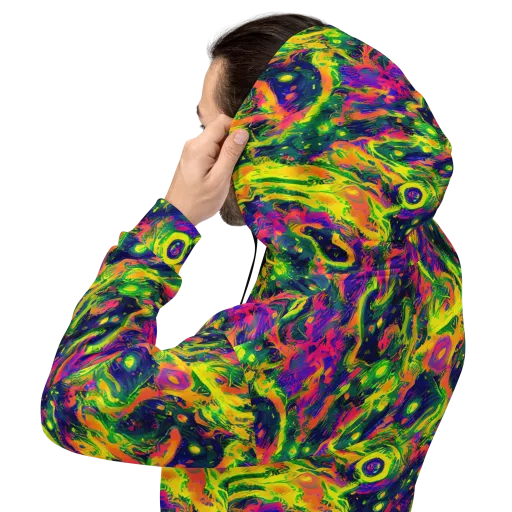 Fluorescent Frenzy on a Hoodie
