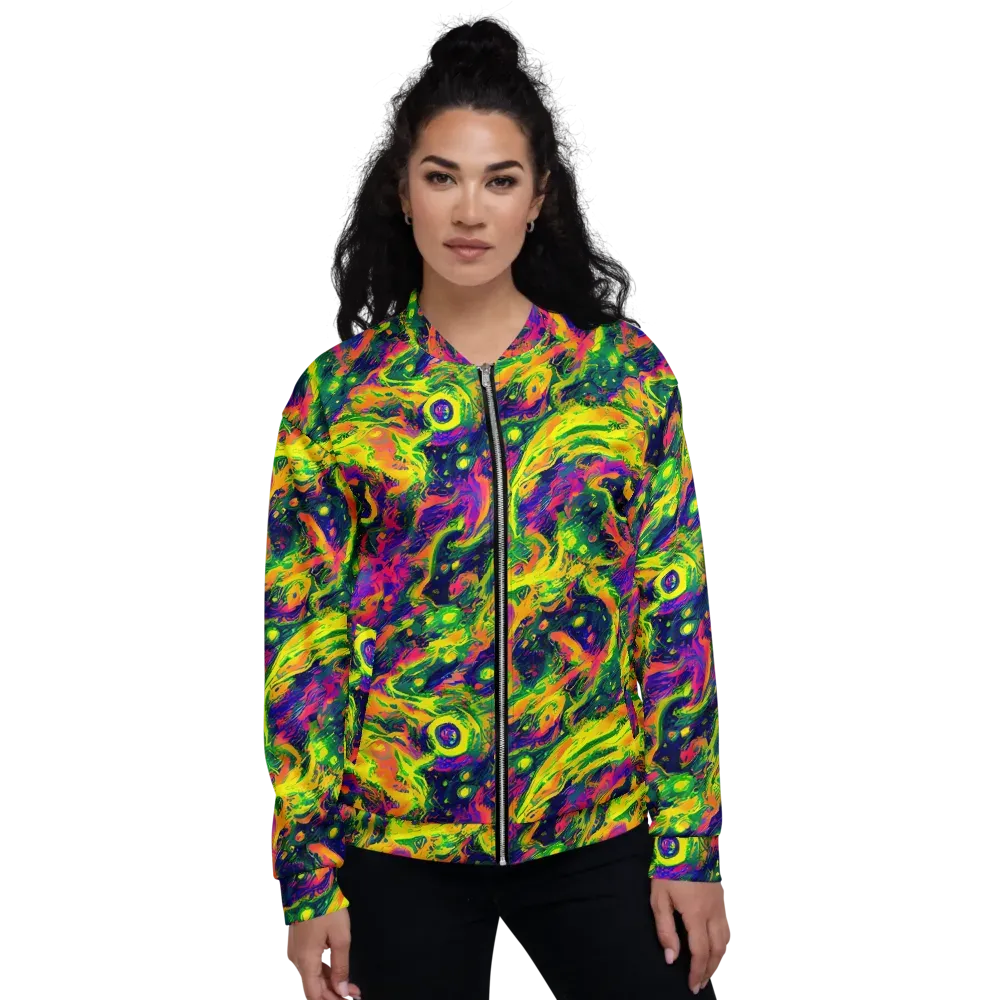 Fluorescent Frenzy on Bomber Jacket — Front