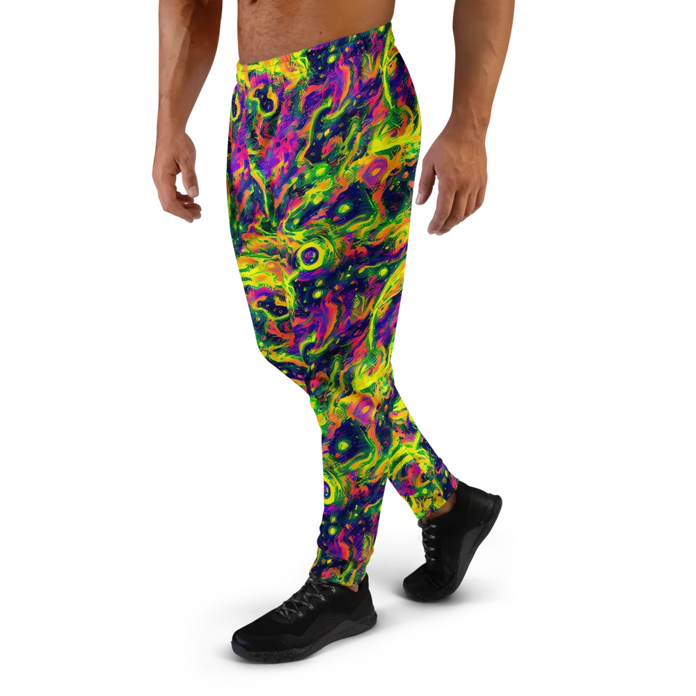 Fluorescent Frenzy on Men's Joggers — Left
