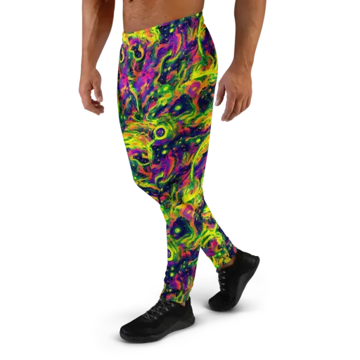 Fluorescent Frenzy on a Men's Joggers