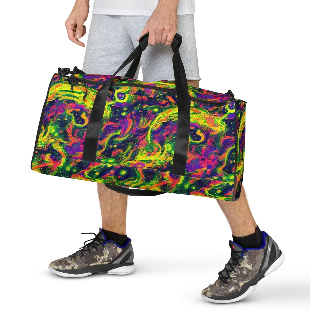 Fluorescent Frenzy on Duffle Bag — Front