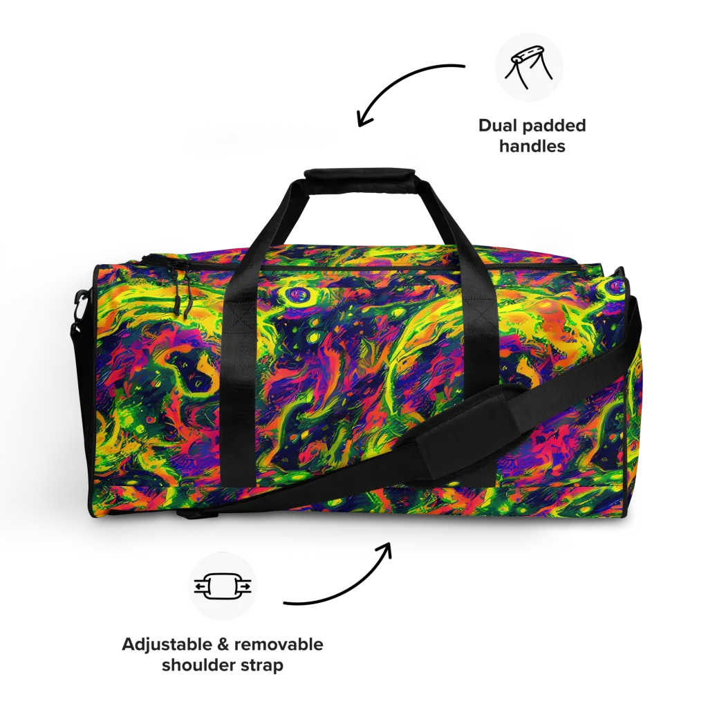 Fluorescent Frenzy on Duffle Bag — Front