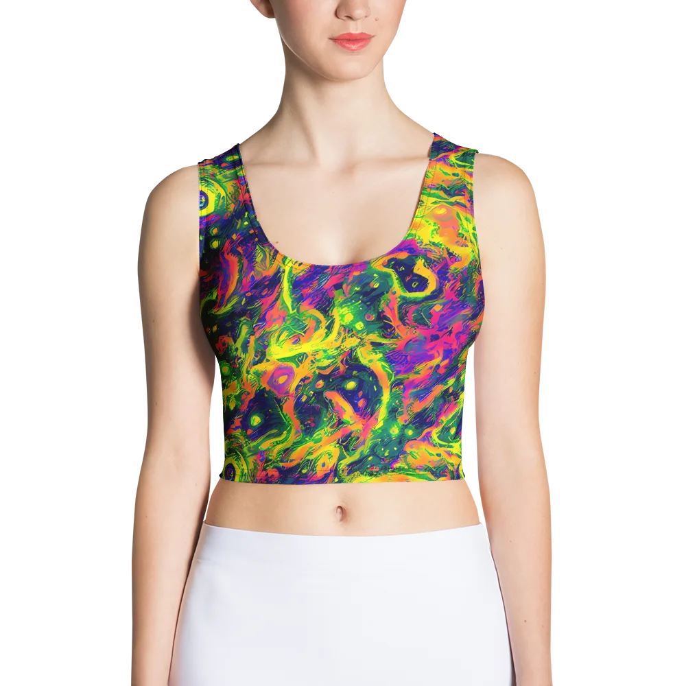 Fluorescent Frenzy on Crop Top — Front
