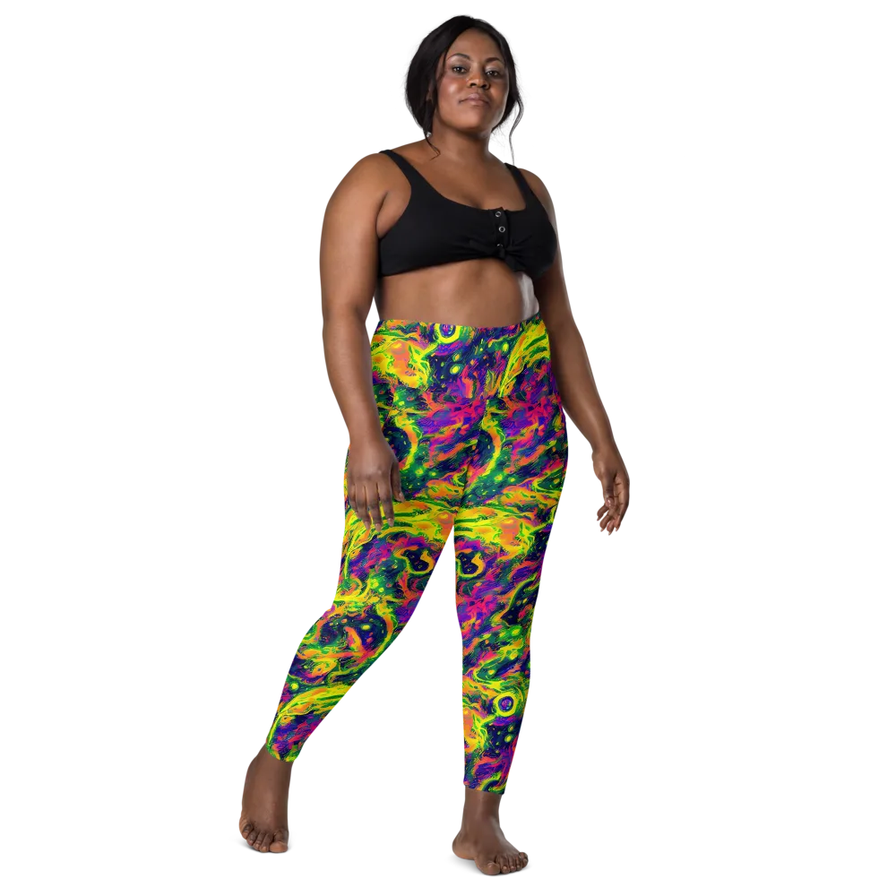 Fluorescent Frenzy on Leggings with Pockets — Front