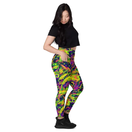 Fluorescent Frenzy on a Leggings with Pockets