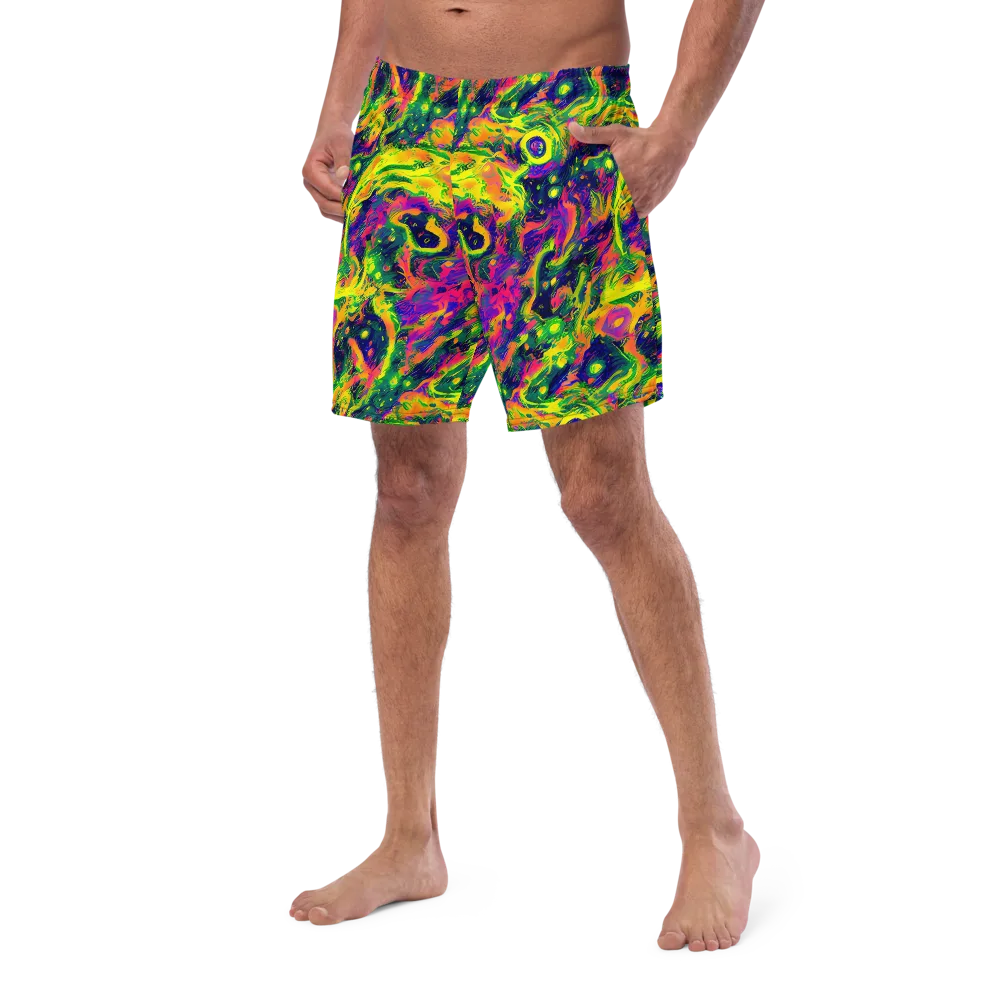 Fluorescent Frenzy on Swim Trunks — Left Front