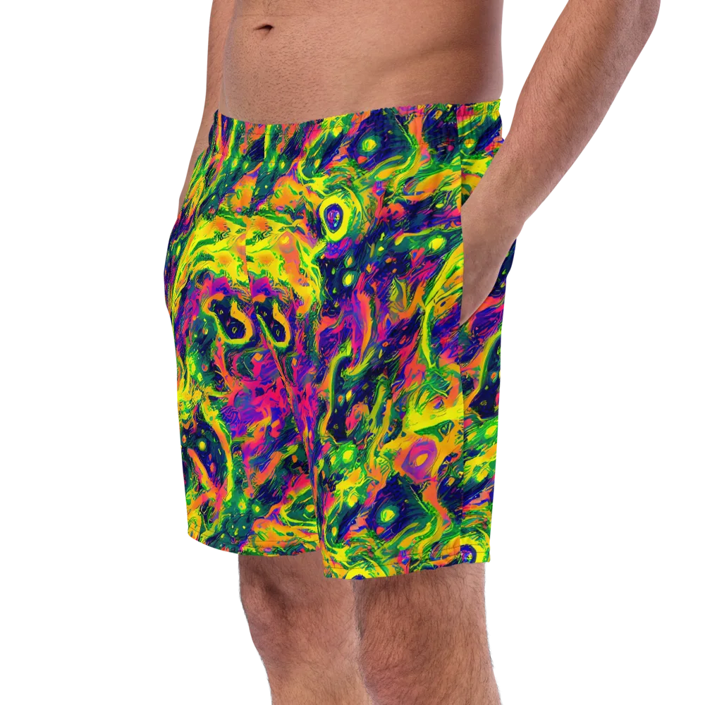 Fluorescent Frenzy on Swim Trunks — Left Front