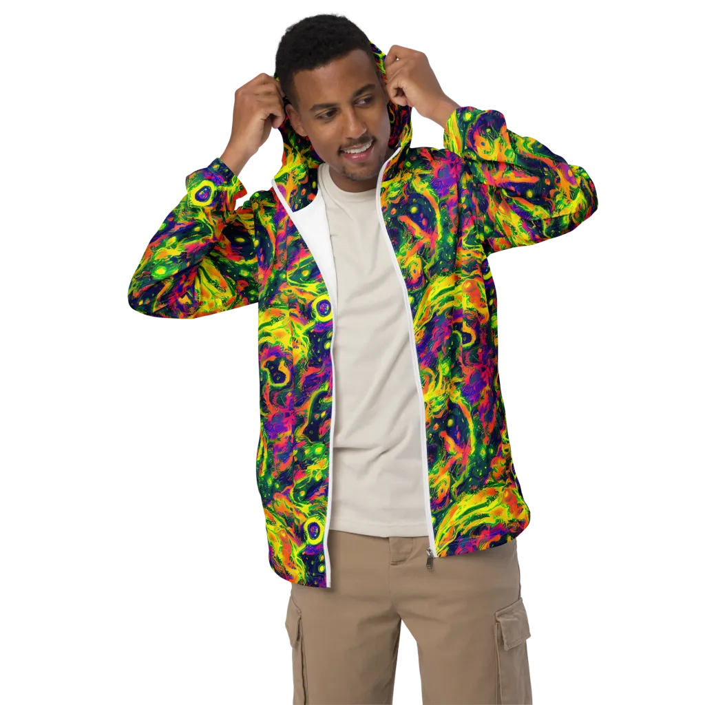 Fluorescent Frenzy on Men's Windbreaker — Front
