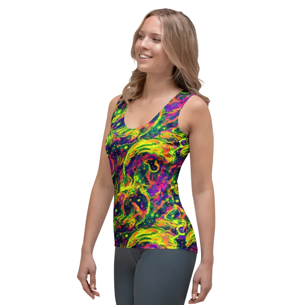 Fluorescent Frenzy on Women's Tank Top — Left Front