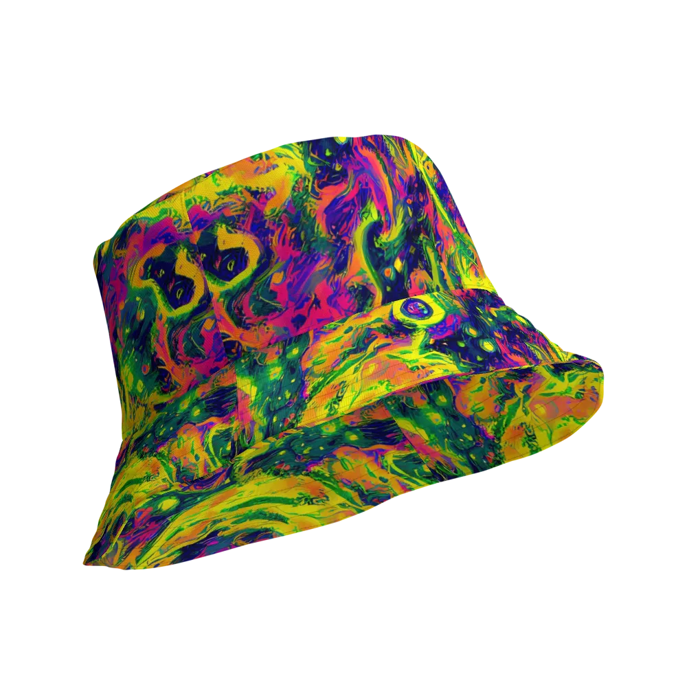 Fluorescent Frenzy on Reversible Bucket Hat — Product details Outside