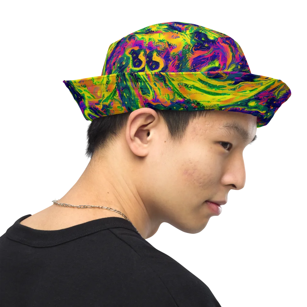 Fluorescent Frenzy on Reversible Bucket Hat — Right Outside