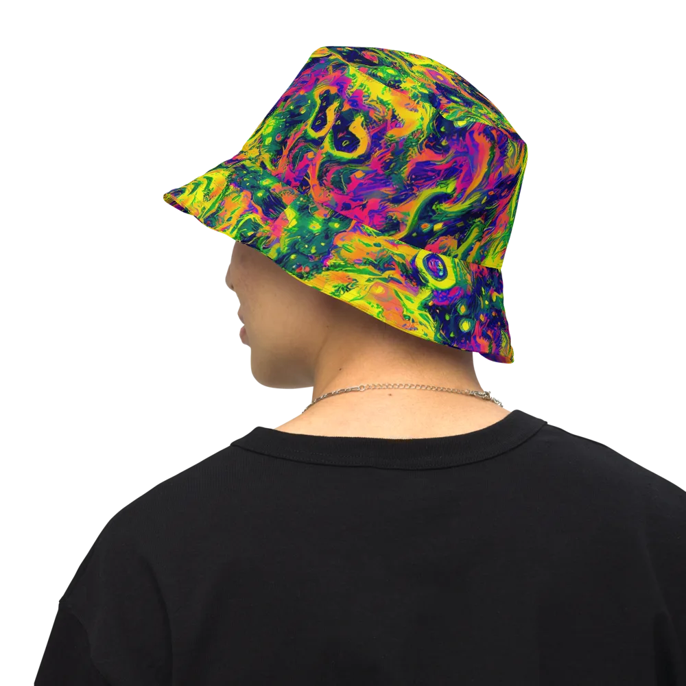 Fluorescent Frenzy on Reversible Bucket Hat — Back Inside