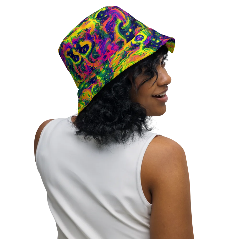 Fluorescent Frenzy on Reversible Bucket Hat — Right Outside