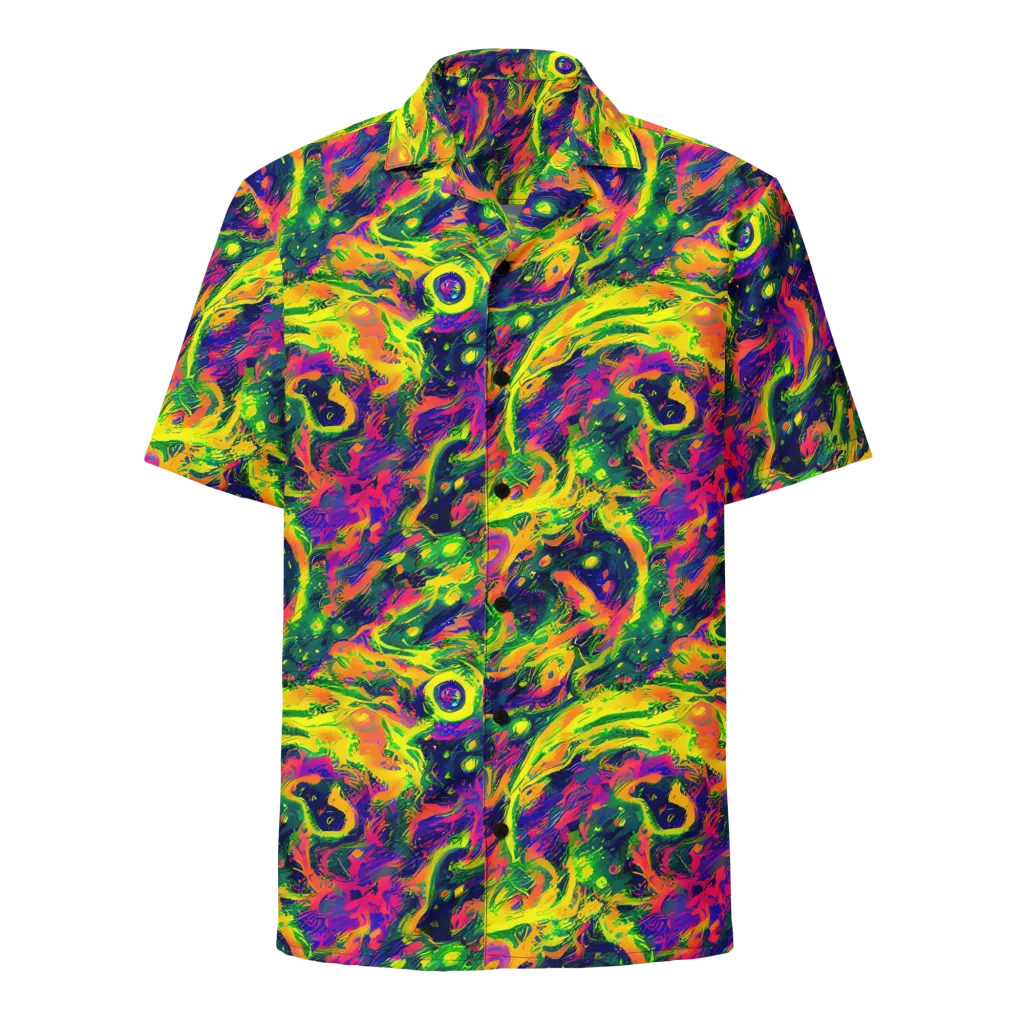 Fluorescent Frenzy on Button Shirt — Front
