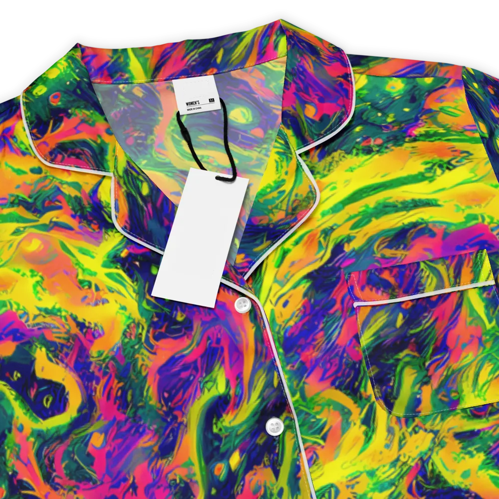 Fluorescent Frenzy on Women's Short Sleeve Pajama Top — Product details