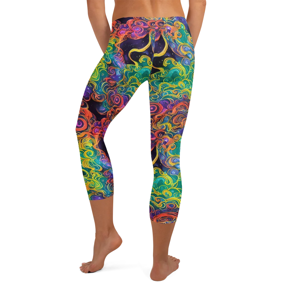 Cosmic Swirl on Capri Leggings — Back
