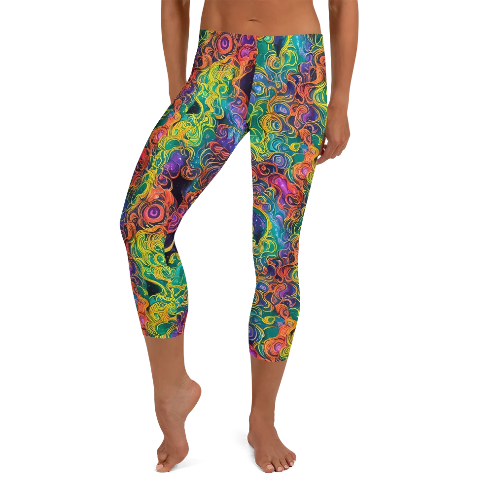 Cosmic Swirl on Capri Leggings — Front