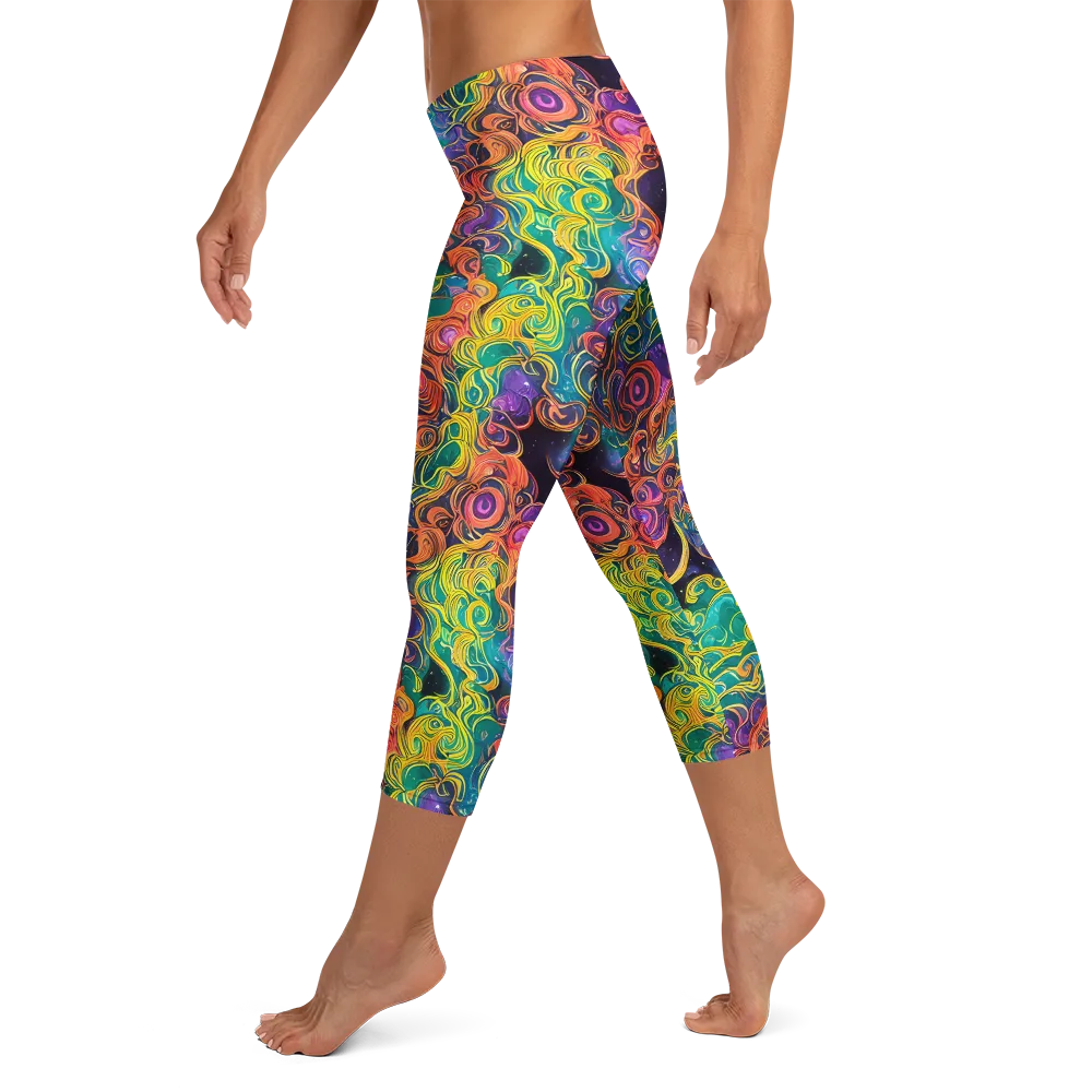 Cosmic Swirl on Capri Leggings — Left